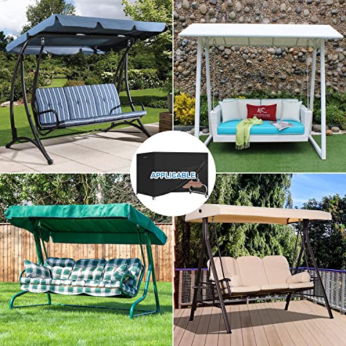 Vansheim 4 Seater Garden Swing Cover Outdoor Swing Chair Bench Covers Garden Hammock Cover Swing Seat Cover Waterproof Heavy Duty Rip Proof Water Resistance Dust Proof Oxford Polyester 98.4"X59"X62.9" #TOP2