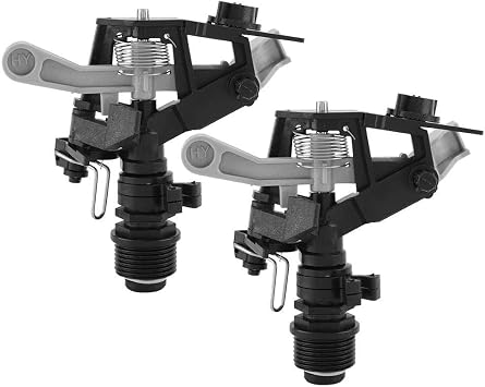 Garden Sprinklers, Sprinkler Heads 2 PCS Lawn Sprinkler Rocker Arm Garden Middle Distance Water Sprayer Irrigation Watering Tool Black