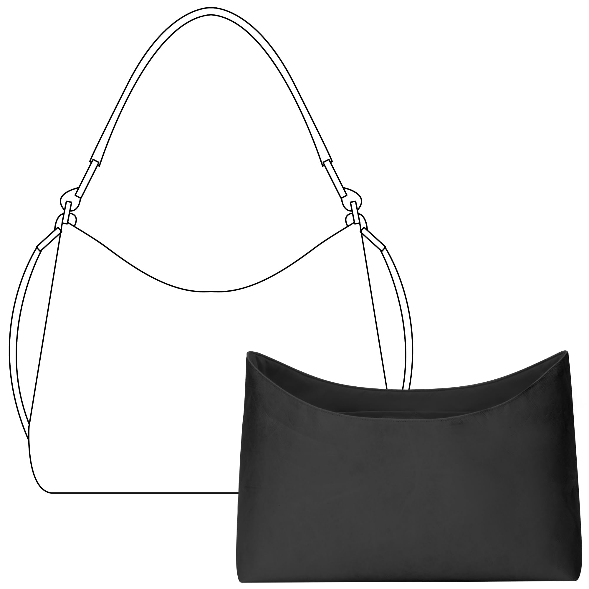 Organiseur de sac à main COACH Laurel L noir léger amovible et imperméable