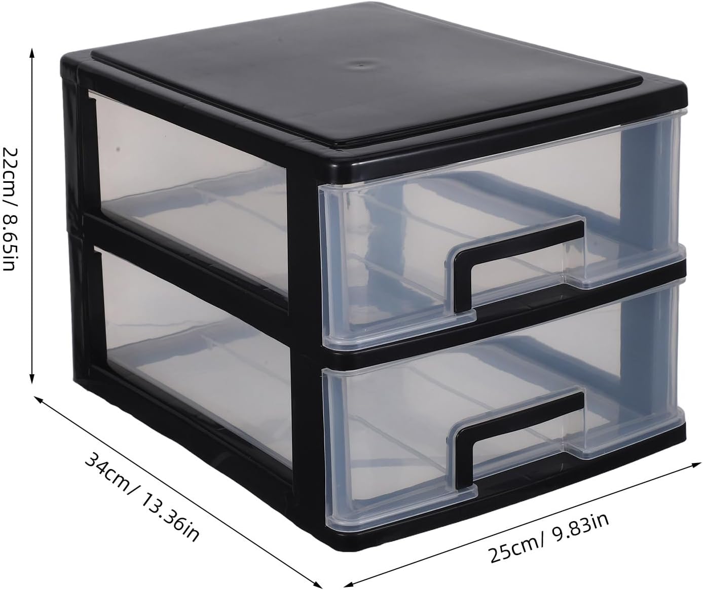 Plastic Storage Drawers: Small Drawer Storage Stackable Desk Organizer - 3- Clear Store Unit For Makeup Art Supplies Stationery Office And Bathroom Organization