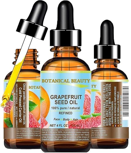 Botanical Beauty Aceite de semilla de pomelo. Aceite portador 100% puro y natural sin diluir refinado prensado en frío (no aceite esencial) 4 fl oz