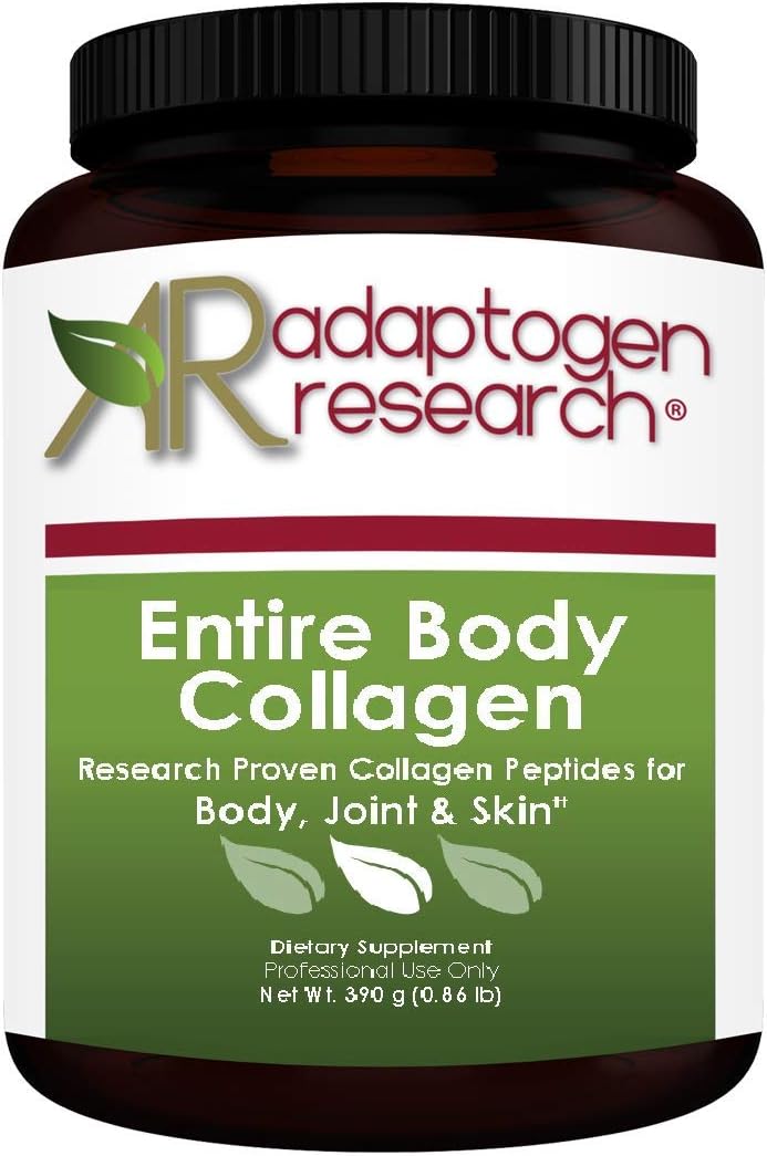 Entire Body Collagen | Unique Blend of Pure Collagen Peptides for Body, Joint & Skin | 390 Grams (0.86lb) | Adaptogen Research