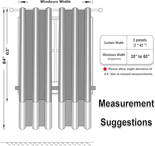 Miniatura 8 de Rutterllow - Cortina opaca de doble capa con forro negro totalmente oscura, 2 paneles de 95 pulgadas de largo, con bloqueo de calor, cortinas de