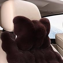 Car Accessories For Women Interior Fuzzy Plush Fluffy Car Seat Warmer Covers Cushion Set,Universal Car Seat Non-Slip For Auto Interior Automotive Car Seat Covers Coffee,neck pillows