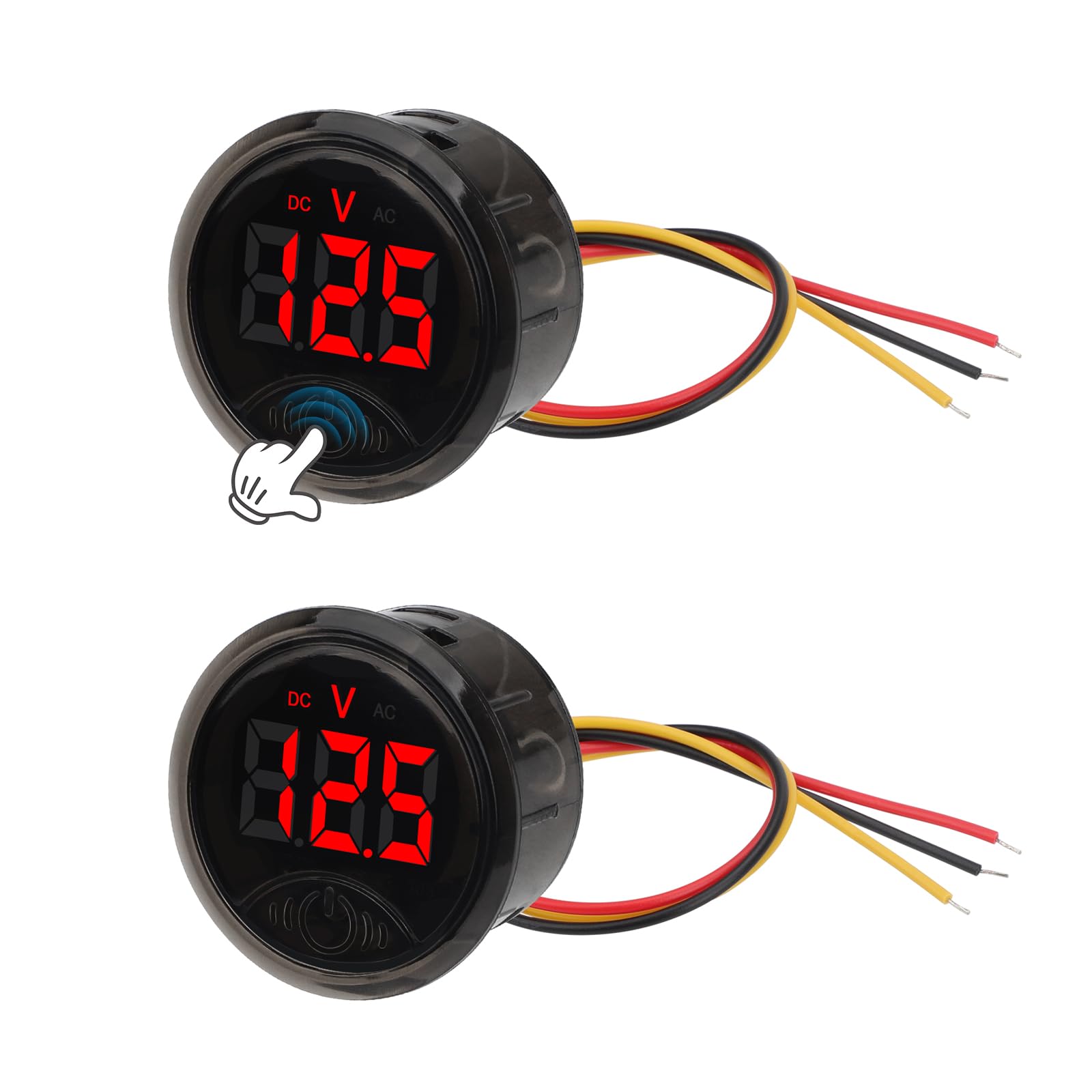 Linkstyle Voltmètre De Batterie, Jauge De Tension Dc 0-120v, Voltmètre Numérique 12v Avec Interrupteur Tactile Et Alarme De Basse Tension