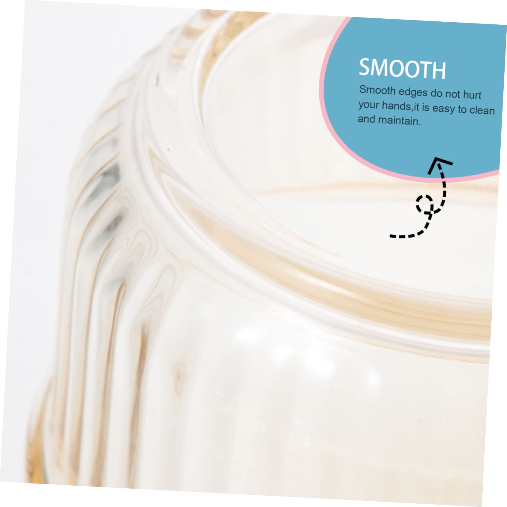 Tazón de Sopa de Vidrio con Asa y Tapa Ámbar con Diseño Vertical, Recipiente Práctico para Cocinar al Vapor, Apto Microondas, para Uso Doméstico y Estofados, Adecuado para Sopas