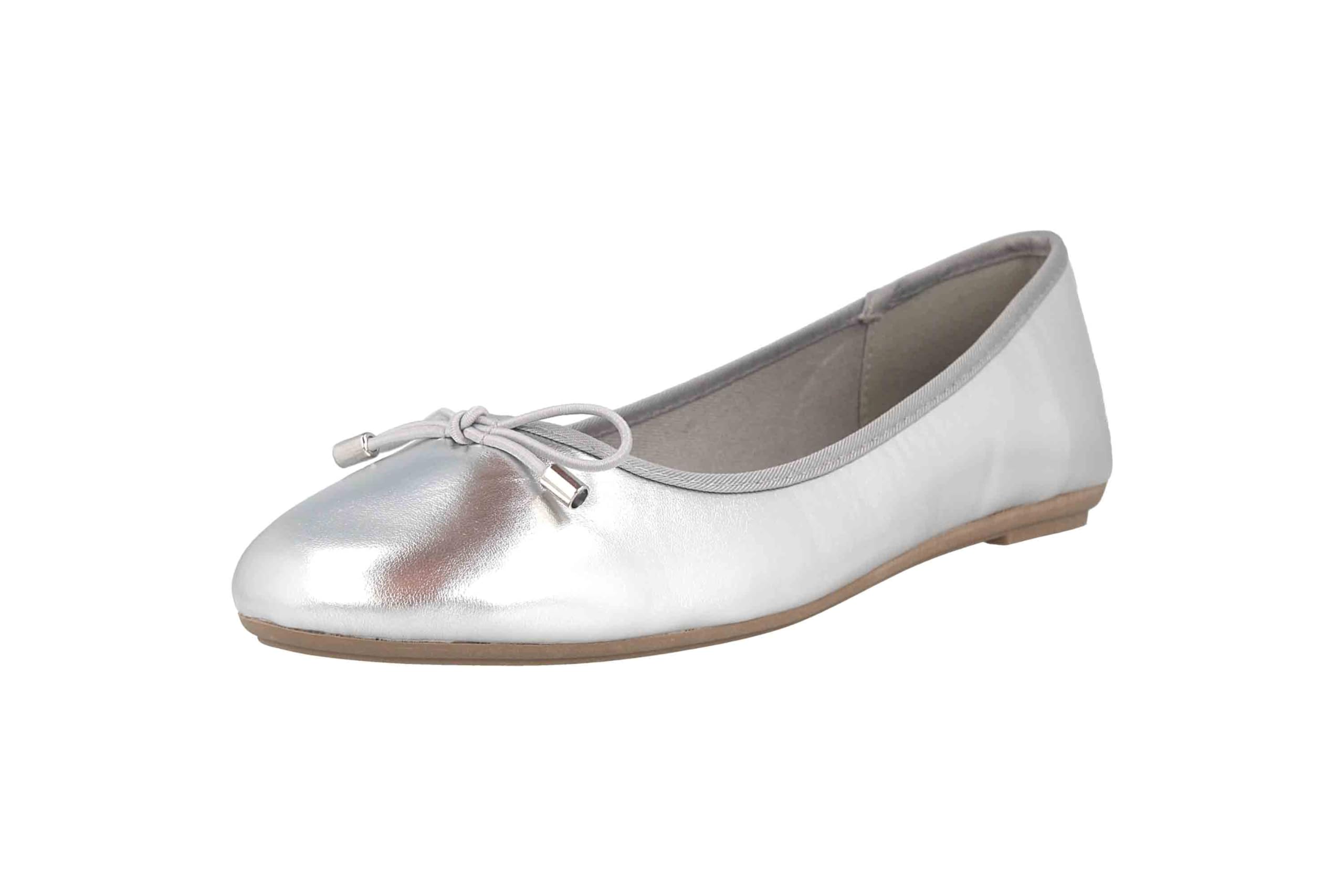 Donne Ballerine Claudia Finta Pelle Look Metallico con Fiocco (EU,)