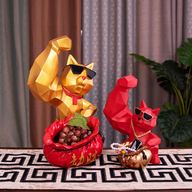 Amazon.co.jp: 【MERUS】サングラスをかけたマッチョな招き猫 小物入れ