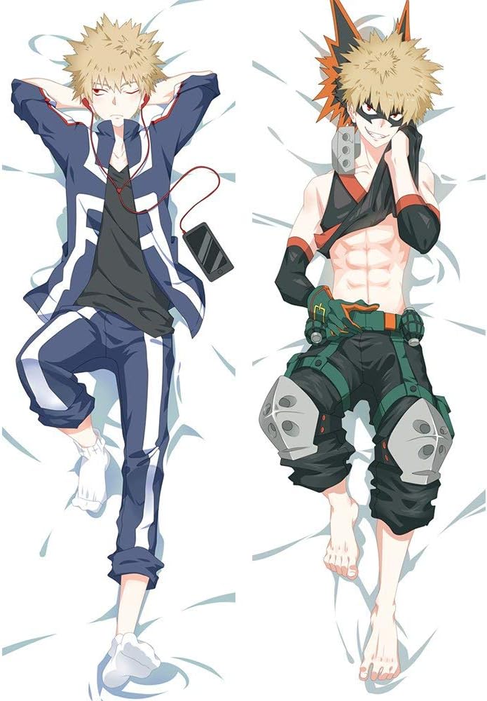 Funlife store My Hero HOT Guy Hero Academia Peach Skin 50cm x 150cm (59 inch x 19.6 inch) Body Pillow case(Katsuki Bakugou)