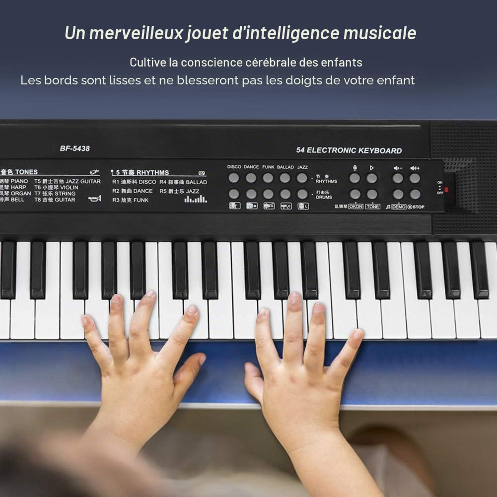 Clavier Piano Kids Microphone D'orgue électronique et Fonction D'enregistrement Clavier de Piano à 54 Touches Bf - 5438