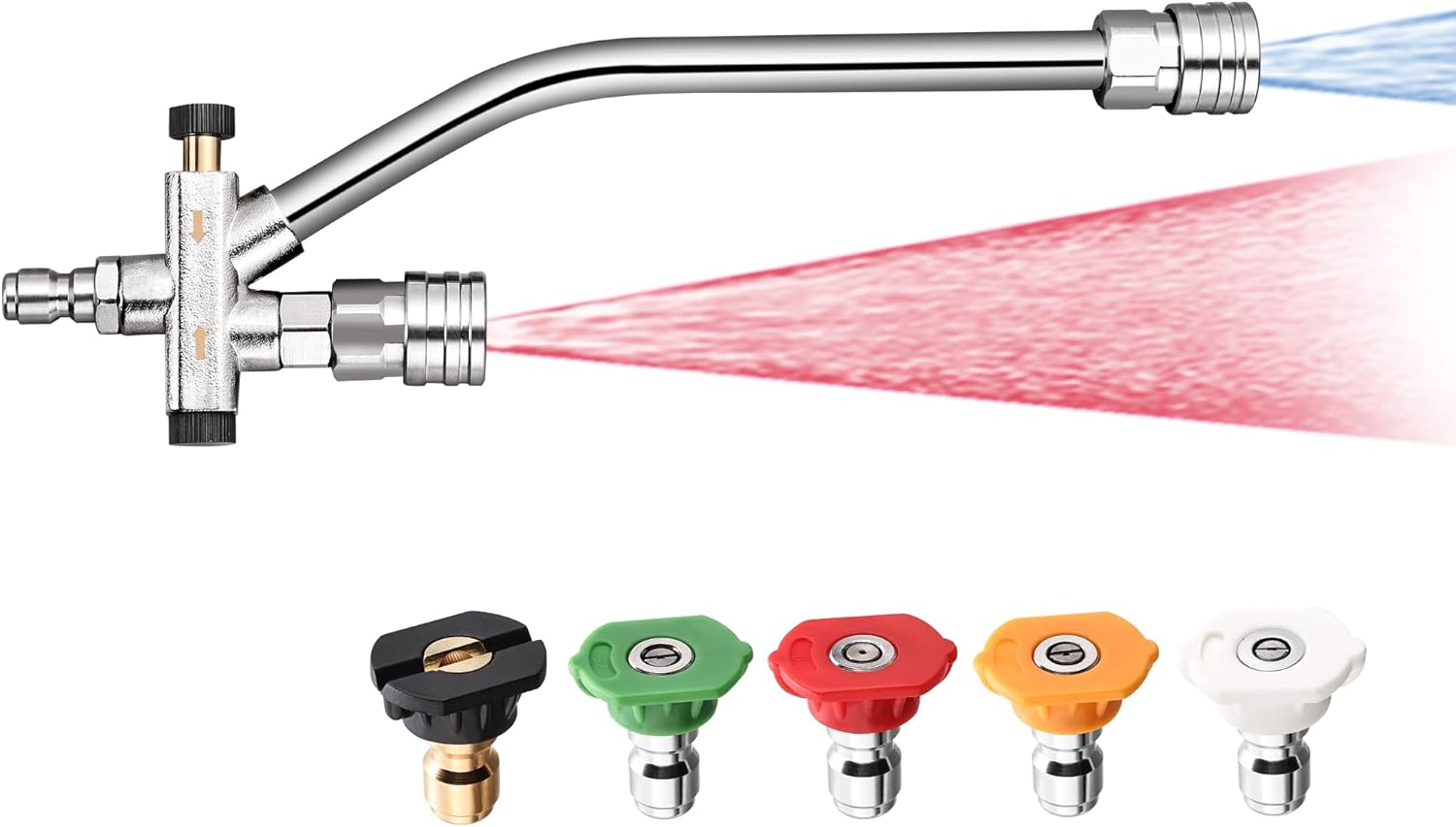Selkie Foam Cannon with Double Tip Attachment,Adjustable Pressure Washer Foam Blaster with with Dual-Connector Accessory,5 Power Washer Sprayer Nozzles, 1/4" Quick Connect, 3600 PSI