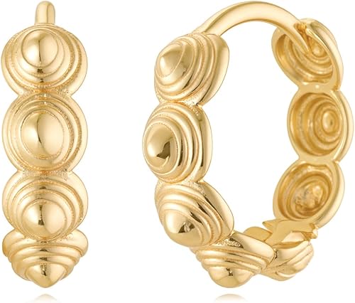 MYEARS Women Spiral Earrings Gold Huggie Hoop 14K Small Simp