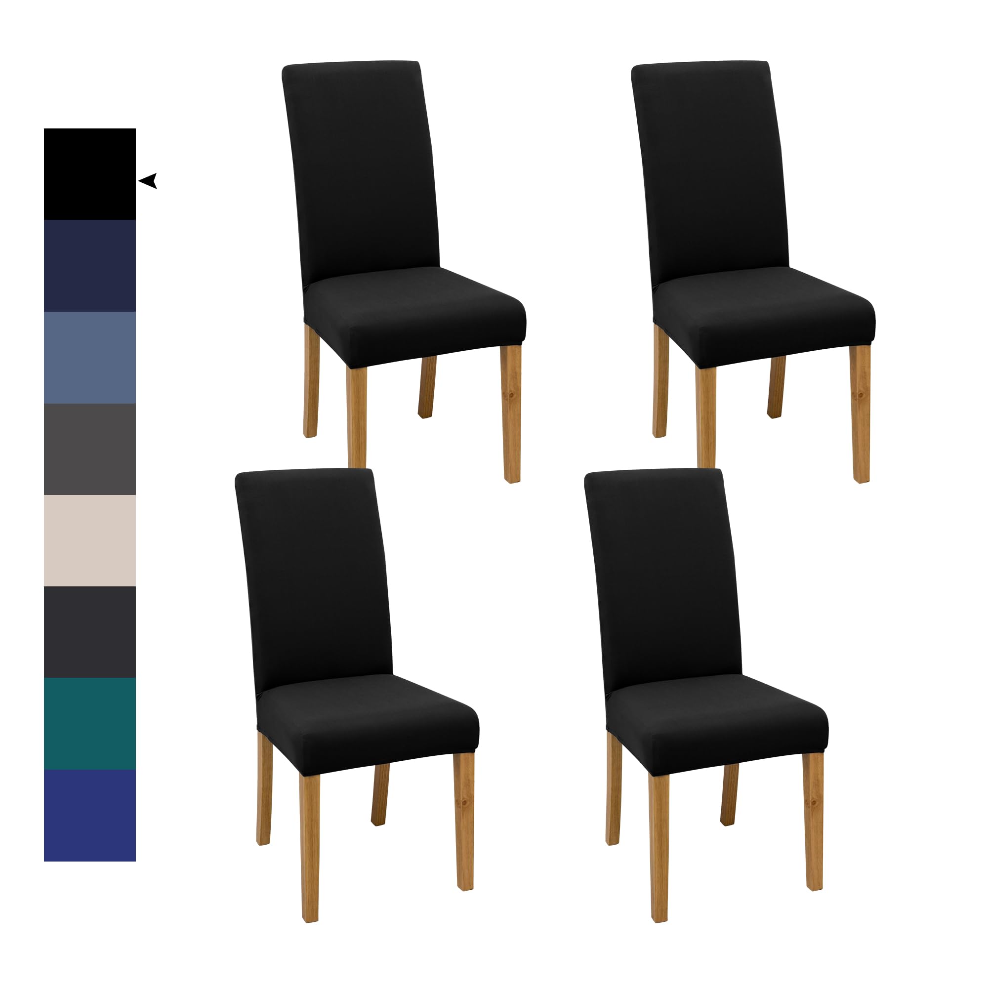 Dining Chair Covers, Dining Room Chair Cover Set of 4, Stretch Kitchen Chair Covers, Detachable Washable Chair Cover, Parsons Chair Slipcovers