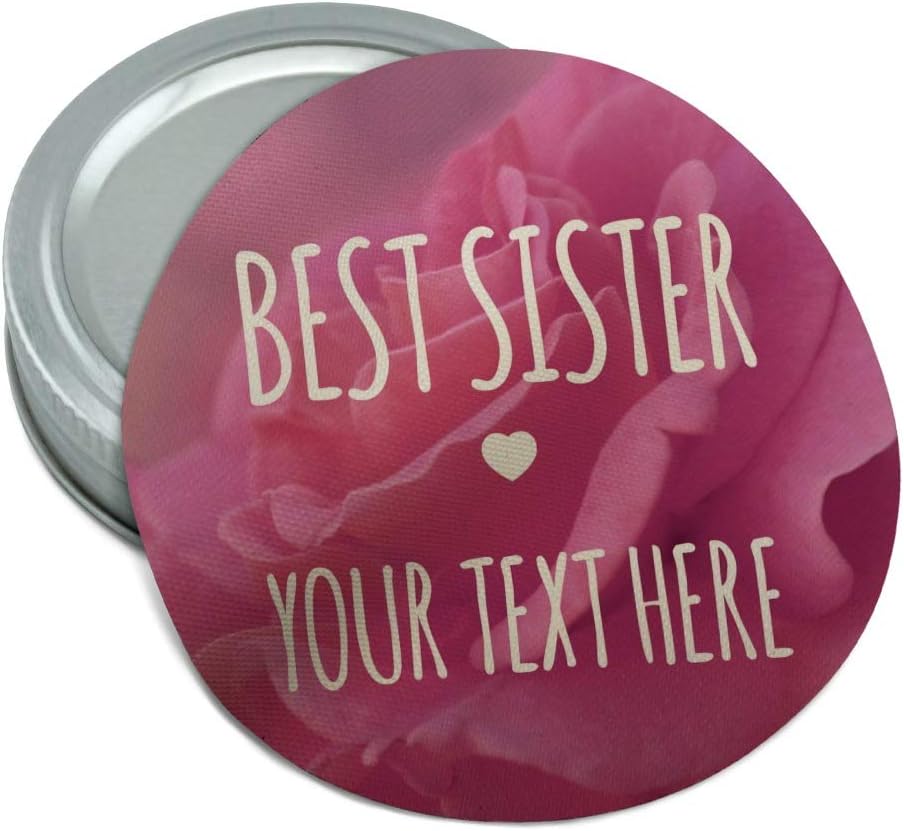 Personalized Custom 1 Line Best Sister Rose Flower Round Rubber Non-Slip