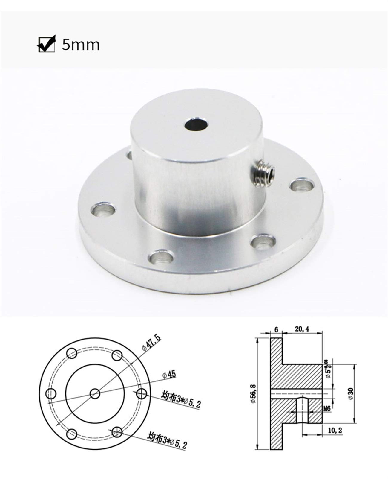 QFDM Shaft Couplings Omni Wheel Flange Coupling Aluminum Alloy Diameter 5 6 8 10mm 12 14 15 16 18 mm Keyway Coupling Durable and Precise (Inner Diameter : 12mm Keyway)