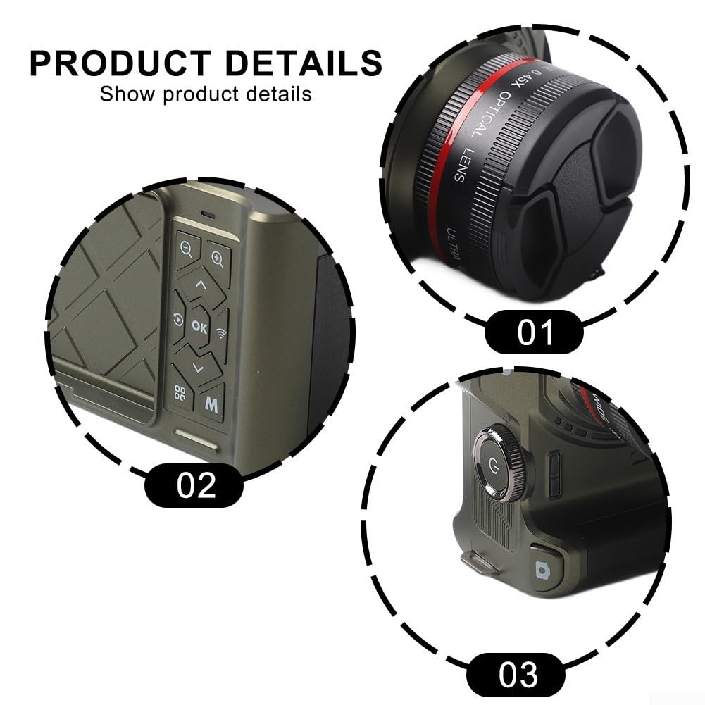 Fotocamera digitale 4K con sensore da 64 MP e zoom 18x, videocorder HD con schermo flip da 3 pollici con WiFi per fotografia, vlogging, viaggi, bianco (verde)