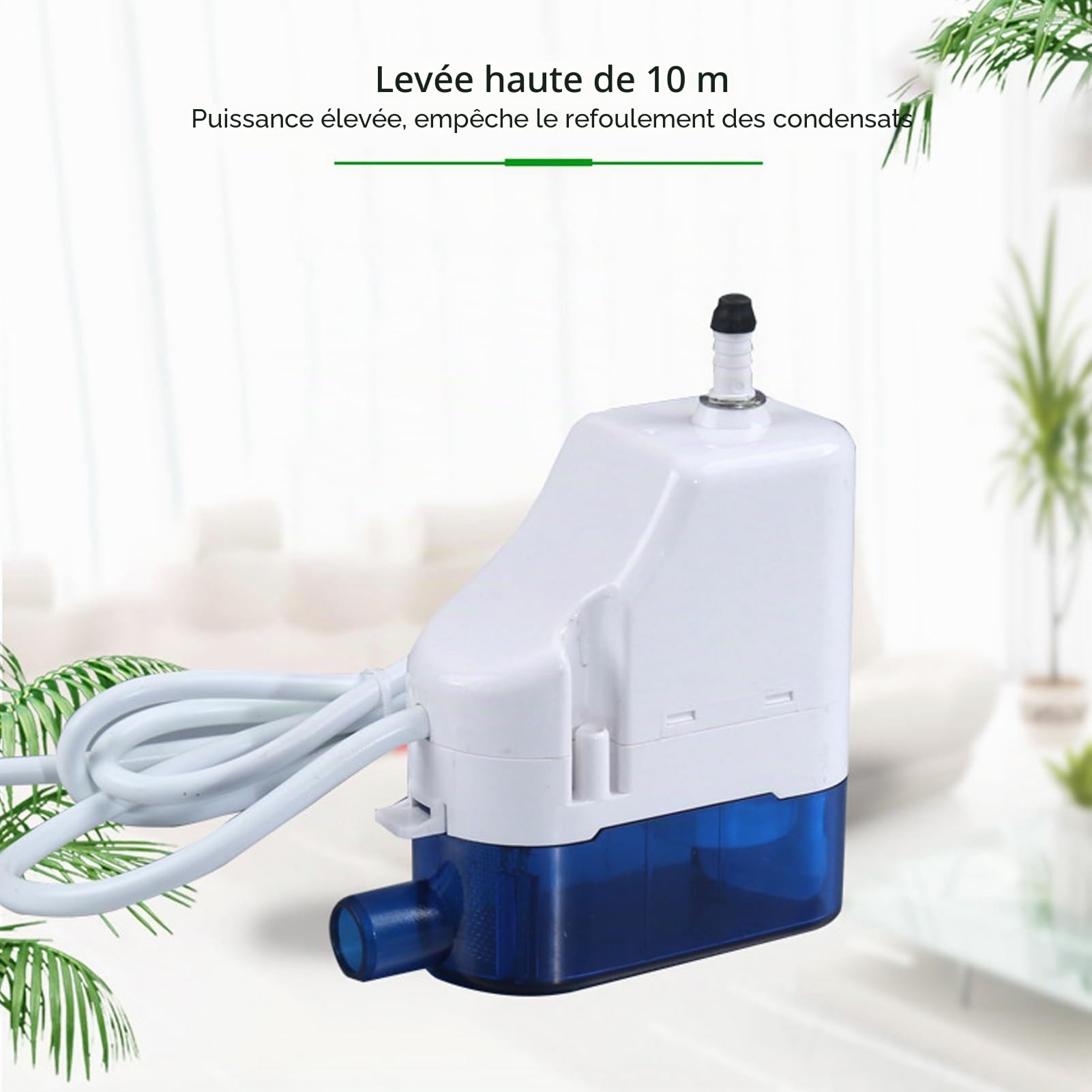 Pompe de Relevage D'eau de Condensat Entièrement Automatique avec Conception de Refroidissement et Résistante aux Chocs pour Climatiseur 1 à 3P à Montage Mural, Idéale pour un Usage
