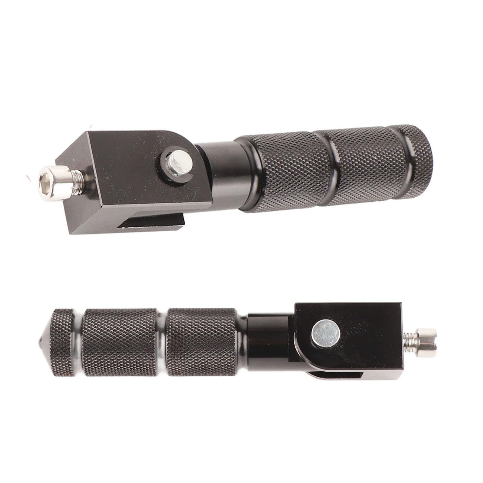 Aramox Motorrad-Fußrasten, 2-teilige Universal-Aluminiumpedale für Motorrad-Elektroautos 8MM 90-Grad-Klappstange(schwarz)