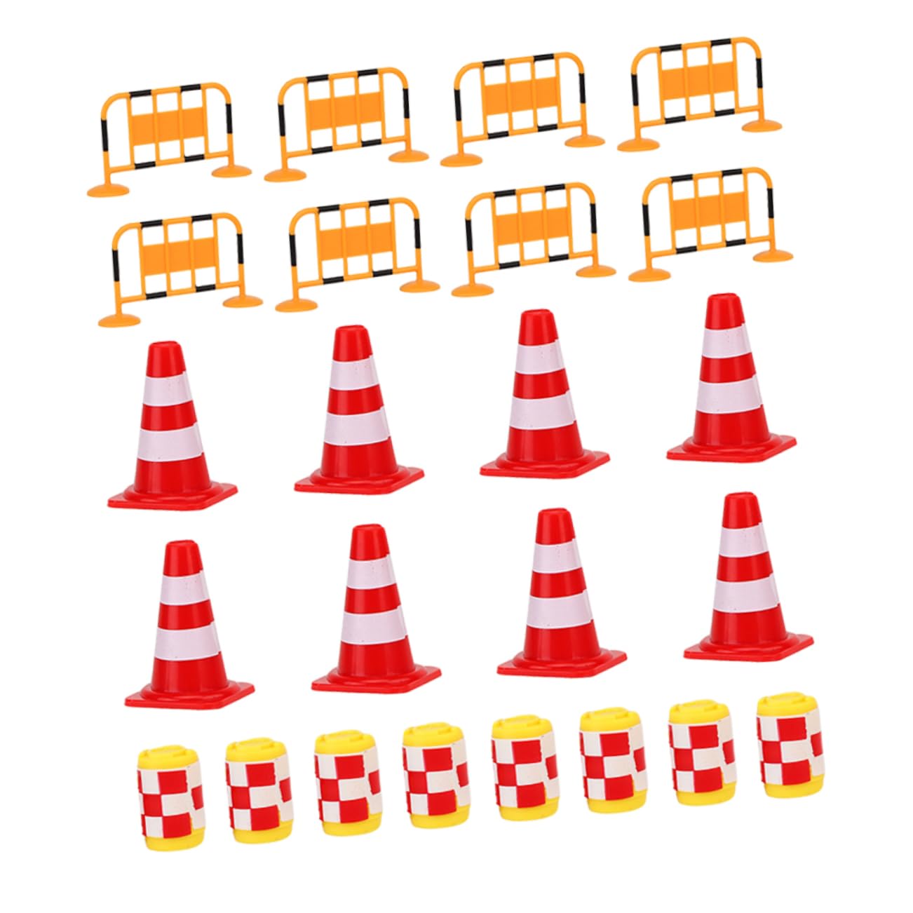 Totority 24Pcs Traffic Cognitive Educational Road Cones Signs for Role Play Traffic Roadblocks Bright Colors for Outdoor Games for Imaginative Play