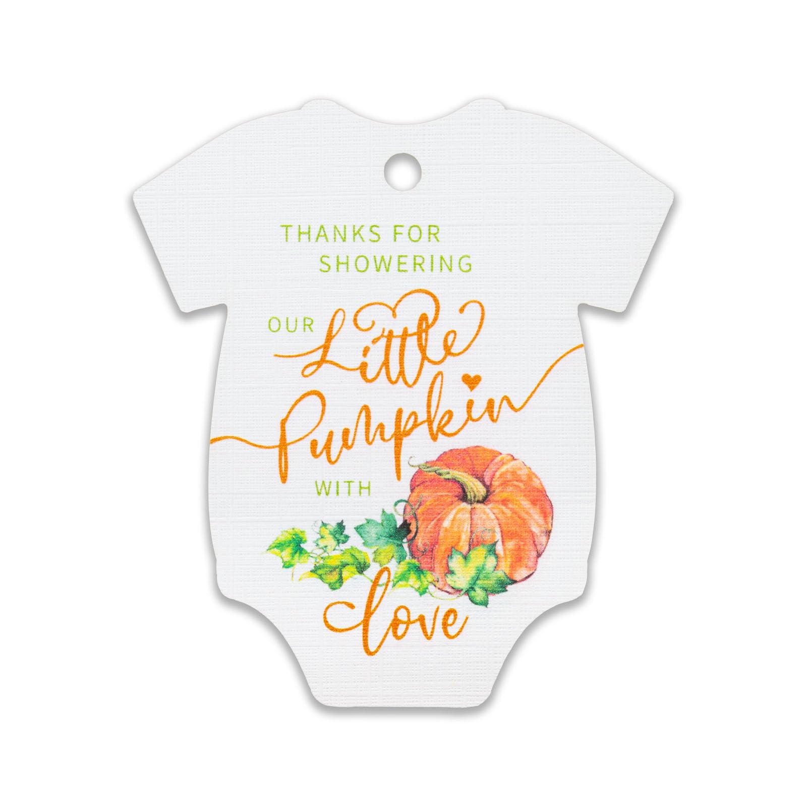 Summer-Ray 50pcs Thanks for Showering Our Little Pumpkin with Love Baby Shower Favour Tags (White), Small