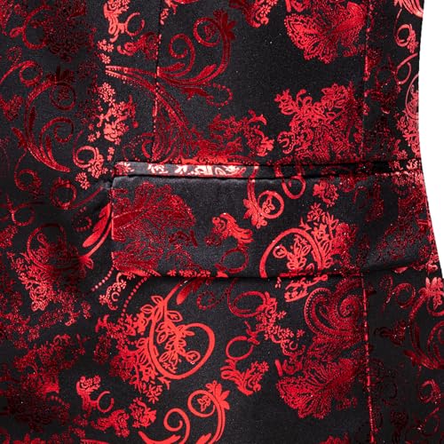 Image of Barry. Wang Men's Sport Coats & Blazers Flower Suit Jacket 1 Button Paisley Tuxedo Mardi Gras Carnival Parade Gift
