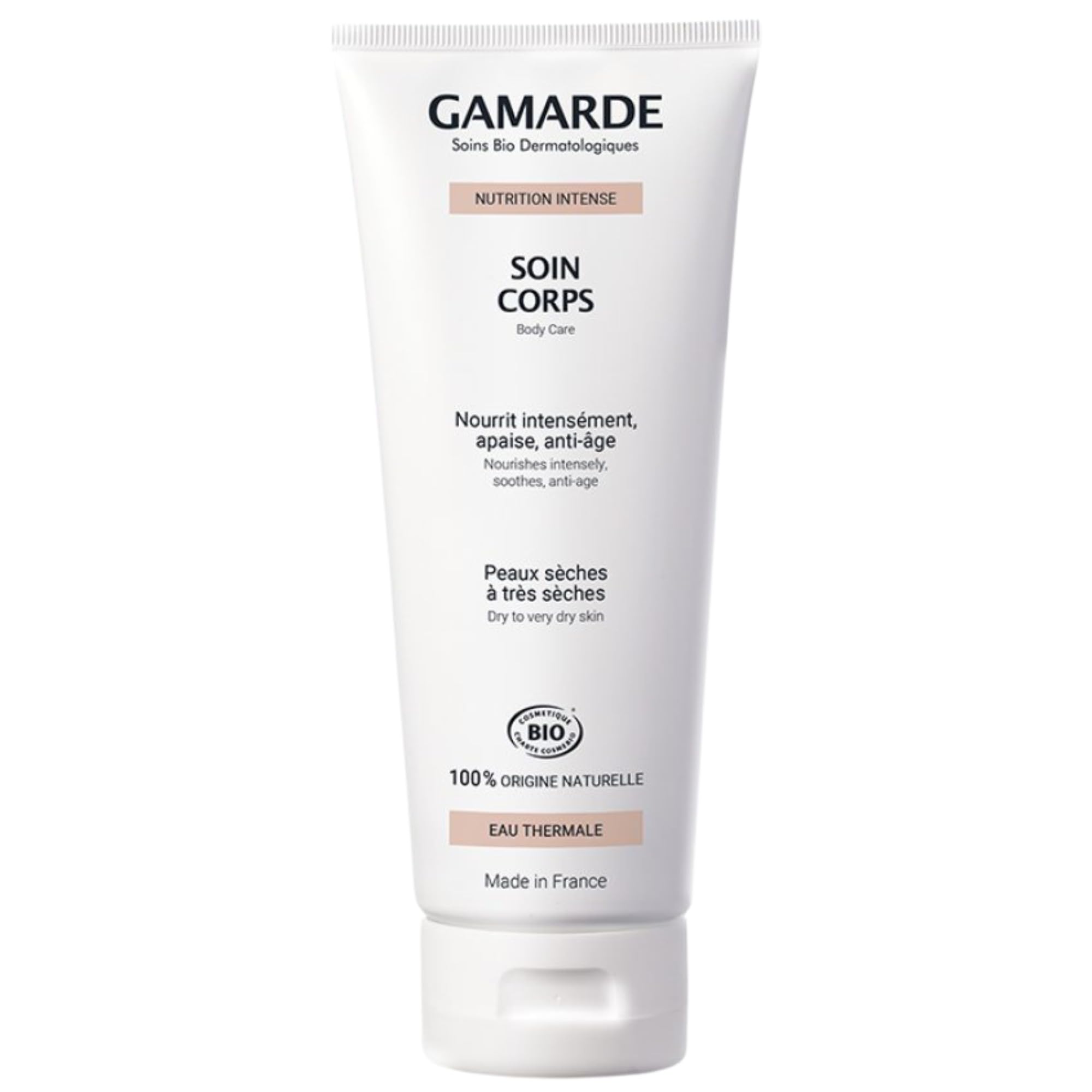 GAMARDE Organic cosmetics: body care with sunflower, lavandin, and argan oil, rich body lotion for dry to very dry skin, nourishing body lotion for women and men, vegan, 200 ml