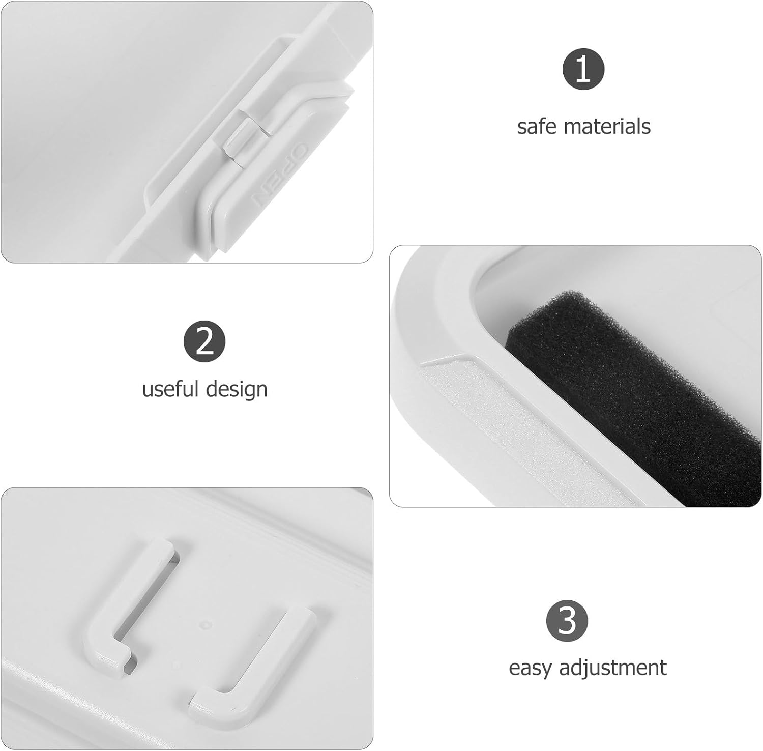 Adjustable Shower Cellphone Stand 360° Rotatable Waterproof Phone Holder with Adhesive Wall Mount for Bathroom Use White