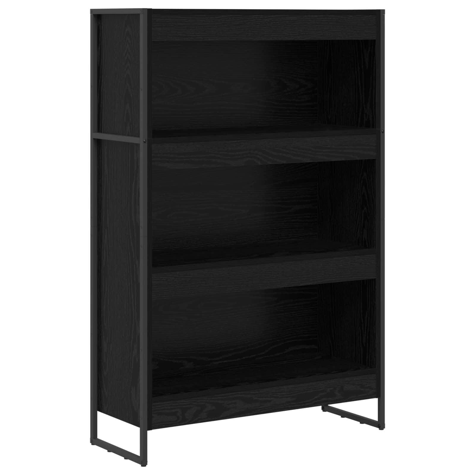 Regał na książki o wyglądzie czarnego dębu, 80 x 30 x 155 cm, materiał drewnopochodny, przemysłowy regał stojący z 5 półkami, do salonu, sypialni, biura