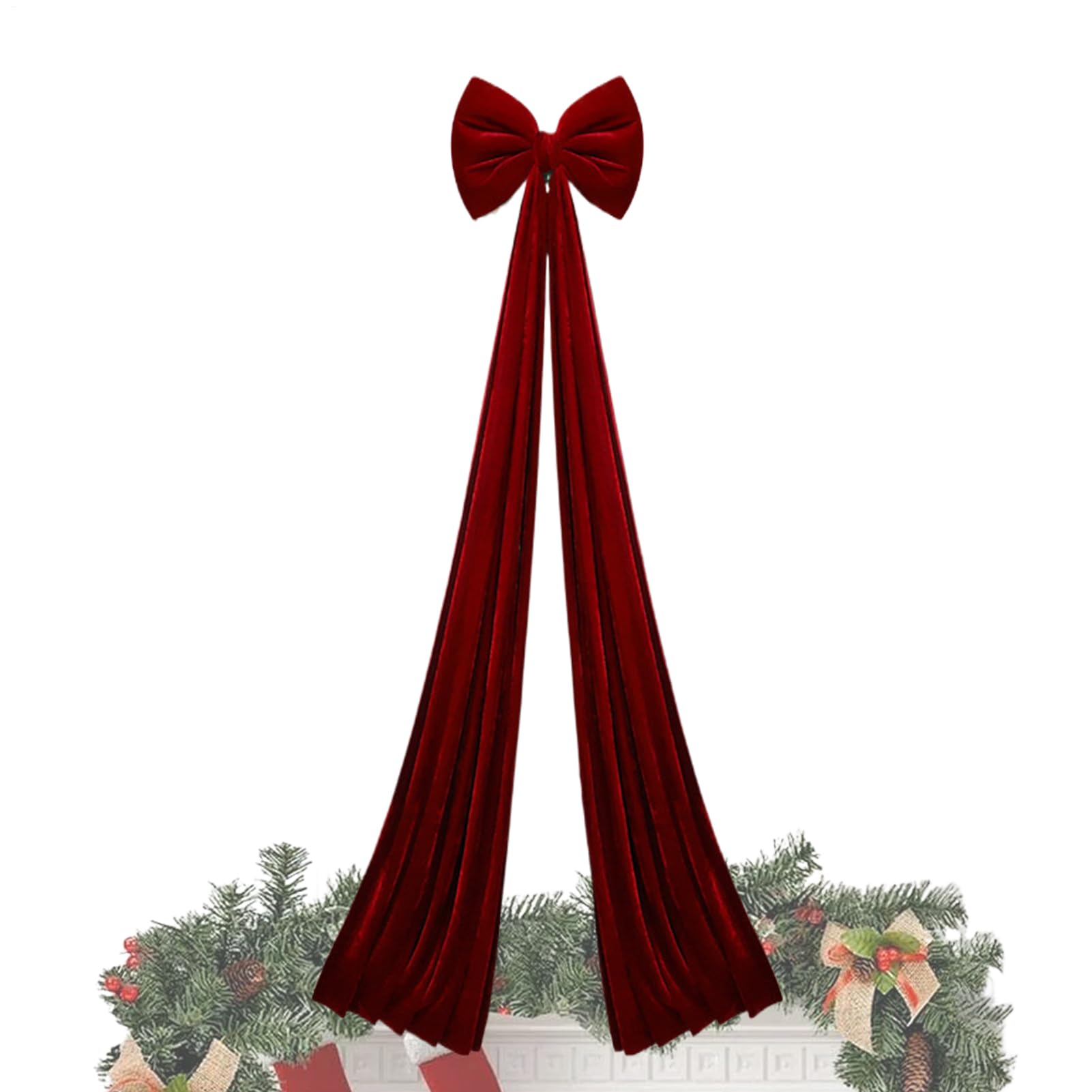 Lazo gigante para árbol de Navidad de 6.5 pies para decoración grande