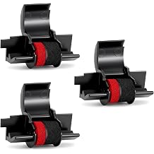 Compatible Calculator Ink Ribbon Roller 3 Pack, IR-40T CP-13 Black/Red Replacement for Casio HR-170RC HR-100TM, Canon P23-DHV P23-DHV-3, Sharp EL-1750V EL-1801V, Individually Sealed