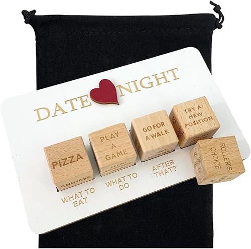 CIFOVALE Dados de noche de cita para parejas, Ideas para citas nocturnas Dados de madera Fechado Dados Aniversario Día de San Valentín Regalos para