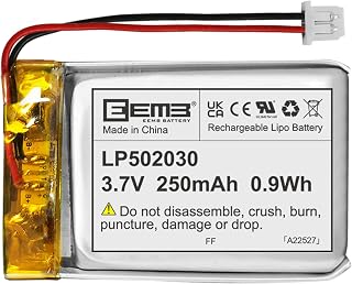 EEMB Lithium Polymer battery 3.7V 250mAh 502030 Lipo Rechargeable Battery Pack with wire Molex Connector for VXI Blue Parrott-confirm device & connector polarity before purchase