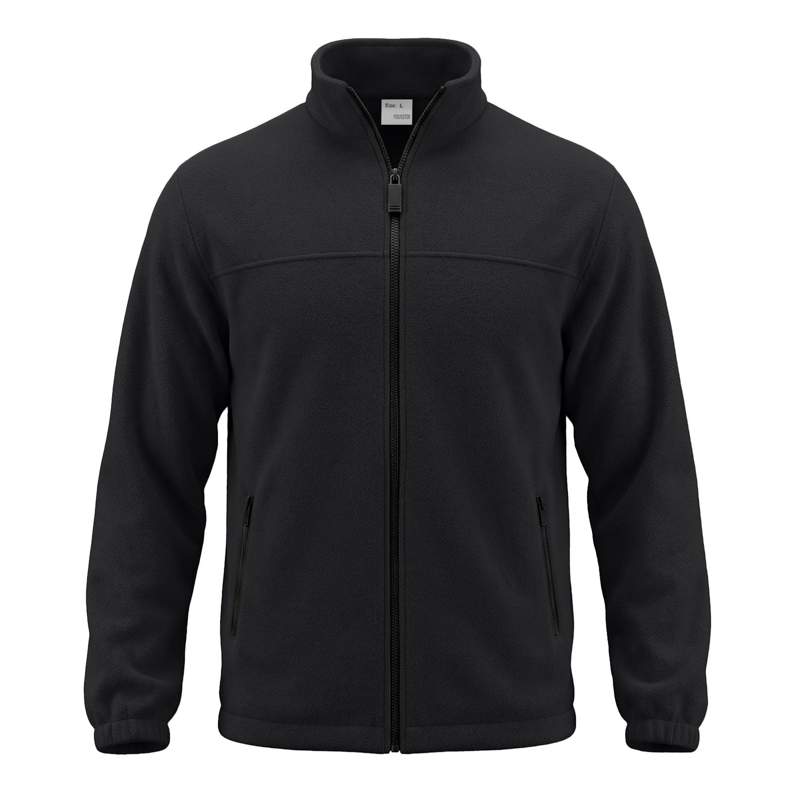 Pullover a maniche lunghe in pile per uomo-collo in piedi maglione con zip