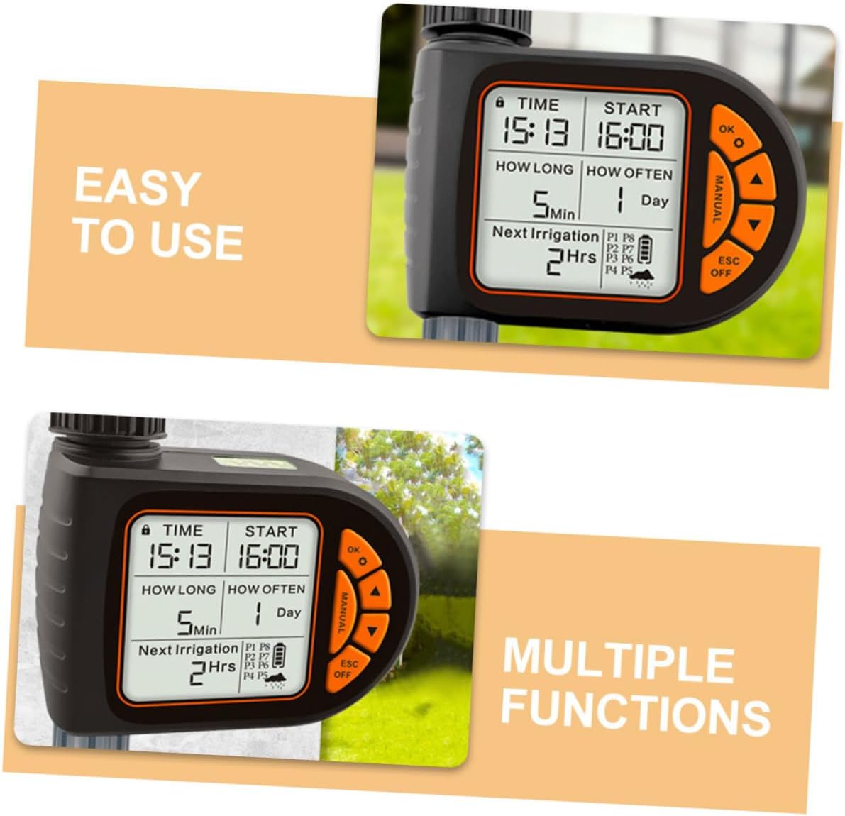 BESPORTBLE Automatic Irrigation Water Timer Controller for Garden and Patio Intelligent Watering System for Efficient Plant Durable Materials No Battery Required