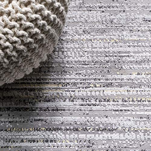 Tapete Runner Moderno 2x8 ft Gris y Negro miniatura 5