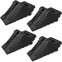 Vista 8 de ROBLOCK Juego de 2 cuñas de rueda de goma resistentes negras con cáncamo, 9" de largo x 7.1" de ancho x 5.5" de alto, para coches, autocaravanas