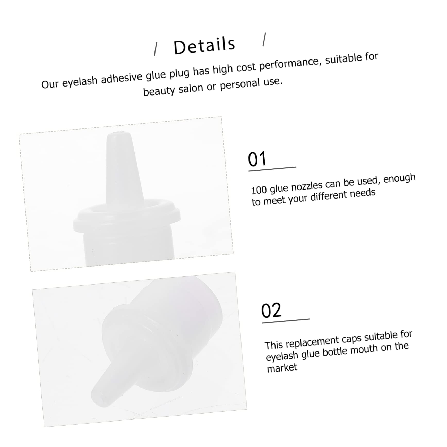 IWOWHERO Professional Lash Extension Bottle Tips Replacement Cap for Eye Lash Glue