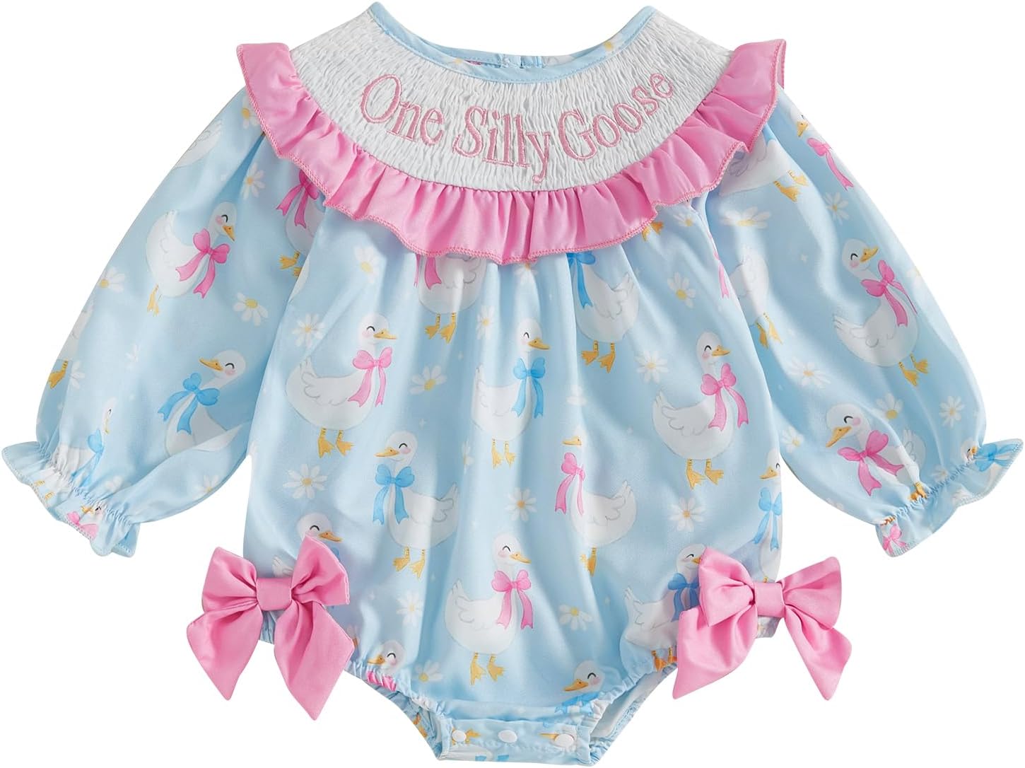 Newborn Baby Girl St Patricks Day outfit Lucky Charm Smocked Bubble Romper Long Sleeve Onesie Irish Spring Clothes