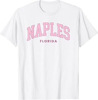 Naples Florida Retro Preppy Throwback Womens Girls Pink T-Shirt