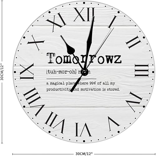 Miniatura 235 de Reloj de PVC con definición psicológica, reloj de pared grande con números romanos inspiración, refranes de inspiración de 12 pulgadas, significado