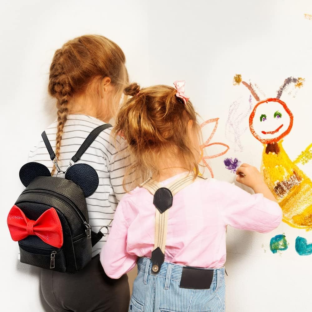 Sunwel Fashion Girls Mini Backpack Purse Mouse Ear Polka-dot Sequin Bow Convertible Backpack to Crossbody Bag for Women (black sequin bow, W7.5 x H8.7) - Image 8