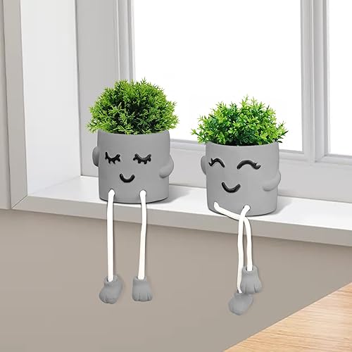 Miniatura 5 de Uguisu Maceta de pierna larga, bonita maceta sonriente colgante de patas, maceta para suculentas, maceta divertida, maceta de interior, maceta de