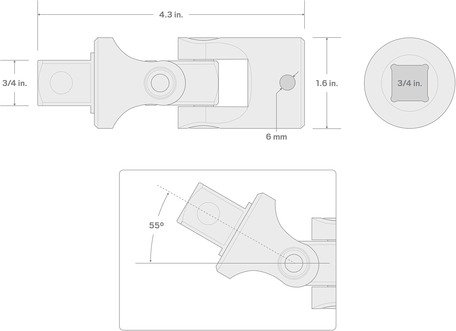 TEKTON 3/4 Inch Drive Universal Joint | SHA32103