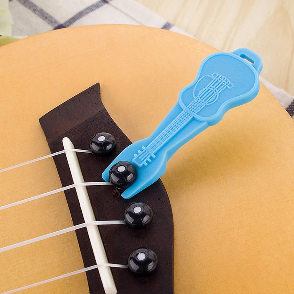 100 Stück Gitarrenstegstifte, Abzieher, Saitenkurbel für Folk-Gitarre, Peg-Abzieher, Werkzeugsatz, Vier Farben, Zufällig Ausgewähltes Gitarrenzubehör
