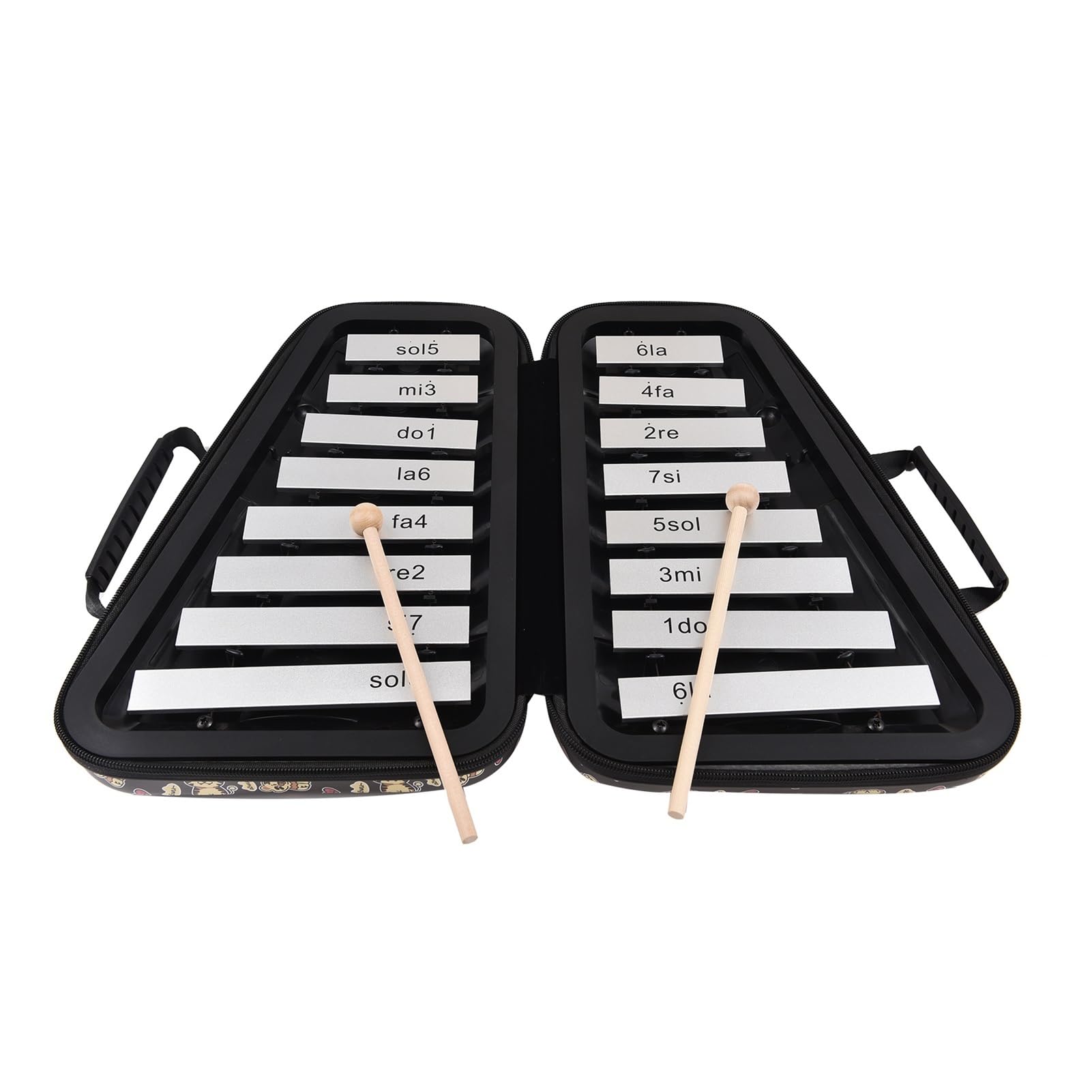 xilofono ​Legno Strumento A Percussione Musicale Educativo Precoce Xilofono A 16 Tasti Glockenspiel A 16 Note con Piastra in Alluminio (Color : BK)