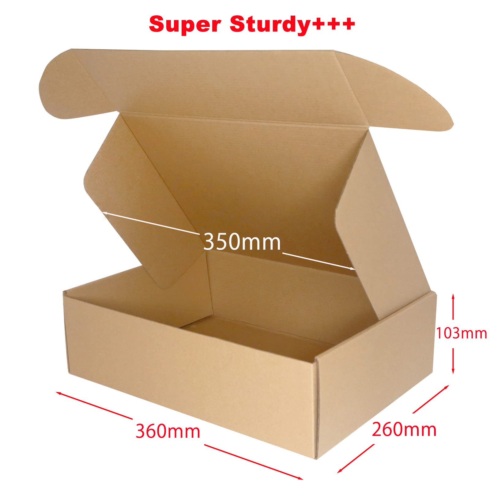 360×260×103mm piccoli pacchi scatole postali scatole di cartone ondulato per la pubblicazione, marrone spedizione scatola per piccole imprese, conservazione o confezione regalo (10 pezzi)