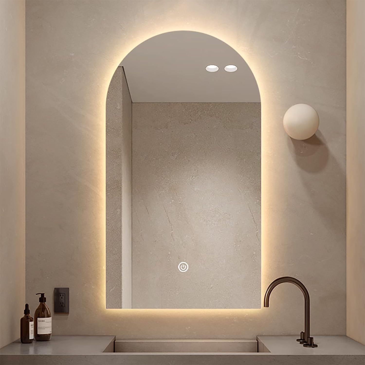 Miroir salle de bain intelligent 102 cm antibuée à gradation LED