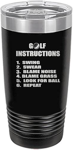 Miniatura 10 de Rogue River Tactical Funny Golf Instructions - Taza de viaje de 20 onzas con tapa aislada al vacío, regalo caliente o frío para golfista, papá,