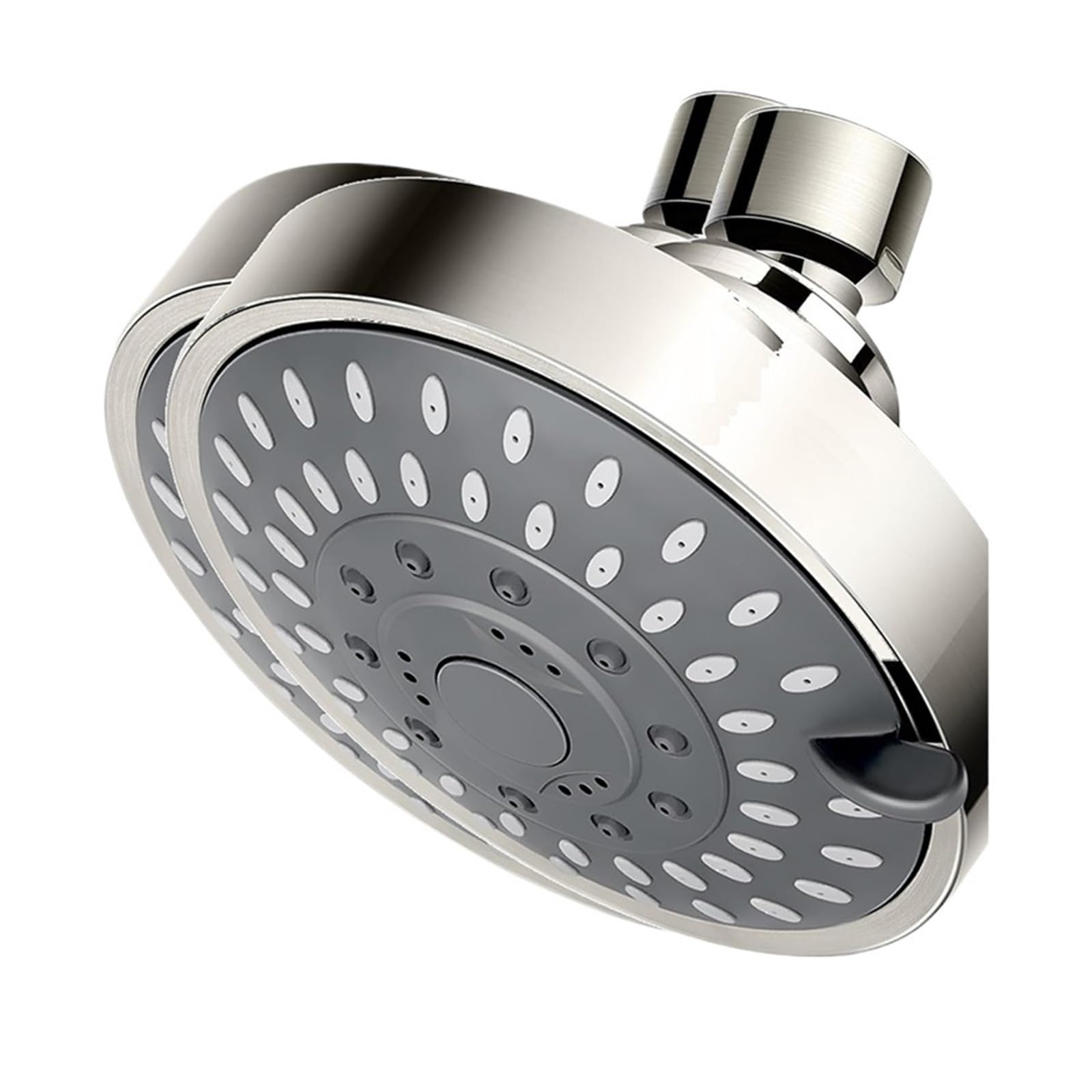 Pommeau de douche fixe 5 jets haute pression en nickel brossé de 10 cm pour un massage relaxant