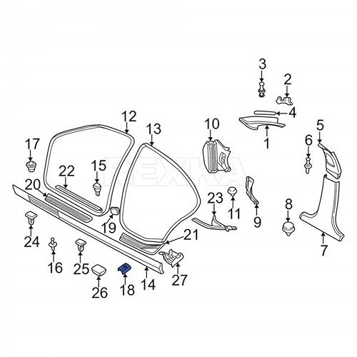 Miniatura 5 de Rexka Juego de 20 juegos de clips de faldón lateral para panel basculante, clip de moldeo con ojales para BMW E36 E46 E90 E91, 51718184574,